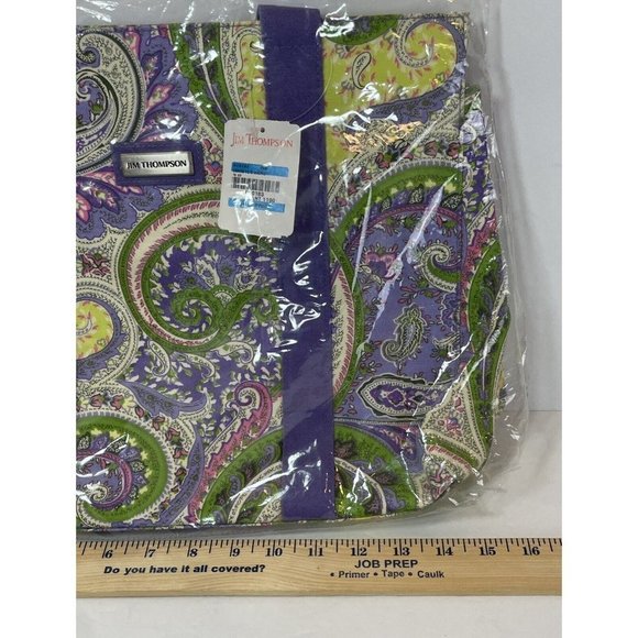 Jim Thompson Madrid Multicolor Paisley Floral Print Large Canvas Tote Shopper - Picture 10 of 13